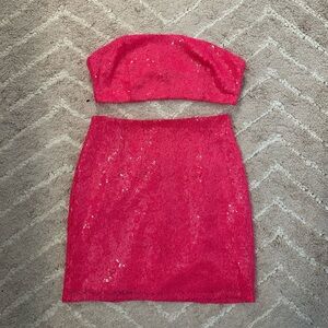 Superdown Hot Pink Sequin Set from Revolve